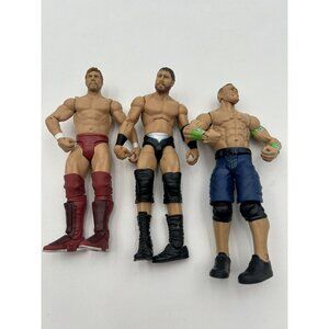 WWE WWF Lot Of 3 Men Wrestling Action Figures John Cena Curtis Axel Daniel Bryan